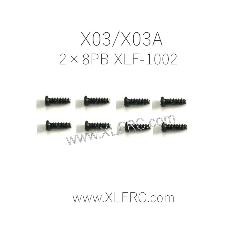 XLF X03 X03A RC Car Parts Screw 2×8PB XLF-1002
