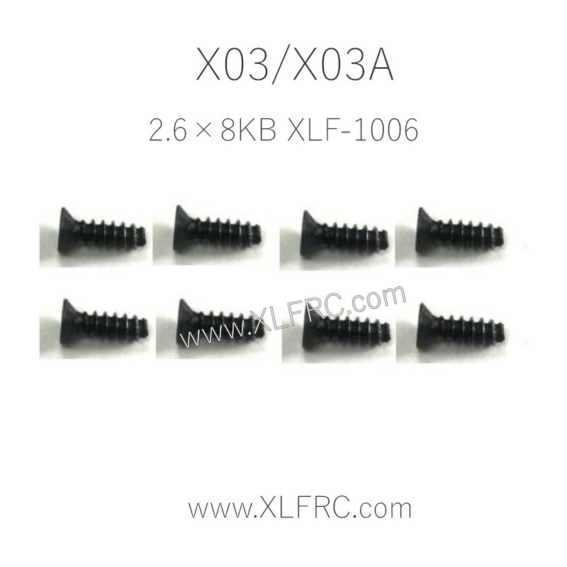 XLF X03 X03A RC Car Parts Screw 2.6×8KB XLF-1006