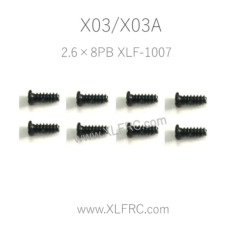 XLF X03 X03A RC Car Parts Screw 2.6×8PB XLF-1007