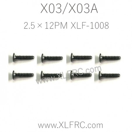 XLF X03 X03A RC Car Parts Screw 2.5×12PM XLF-1008 XLF X03 X03A RC Car Parts Screw 2.5×12PM XLF-1008