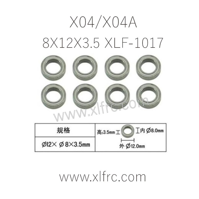 XLF X04 RC Parts 8X12X3.5 Bearing XLF-1017