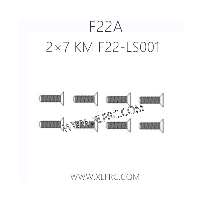 XLF F22A 1/10 RC Truck Parts Screw 2×7 KM F22-LS001
