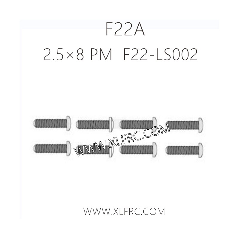XLF F22A 1/10 RC Truck Parts Screw 2.5×8 PM F22-LS002