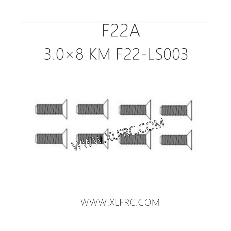 XLF F22A 1/10 RC Truck Parts Screw 3.0×8 KM F22-LS003