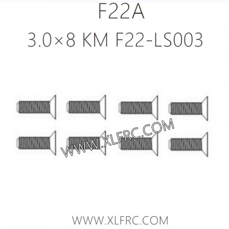 XLF F22A 1/10 RC Truck Parts Screw 3.0×8 KM F22-LS003