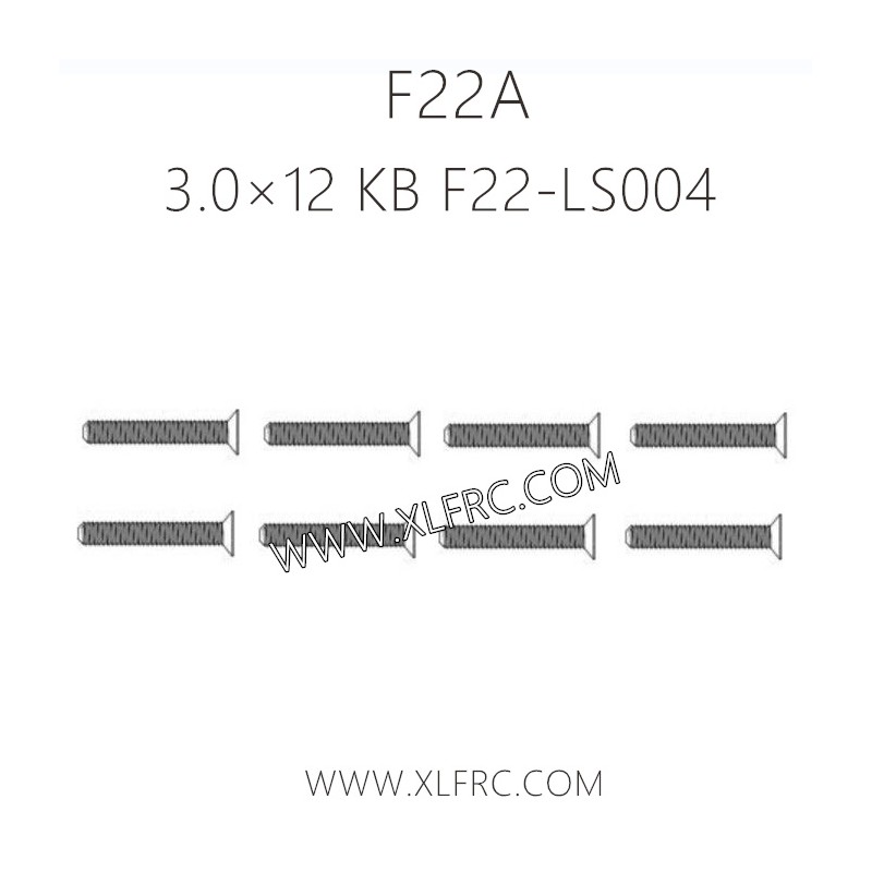 XLF F22A 1/10 RC Truck Parts Screw 3.0×12 KB F22-LS004