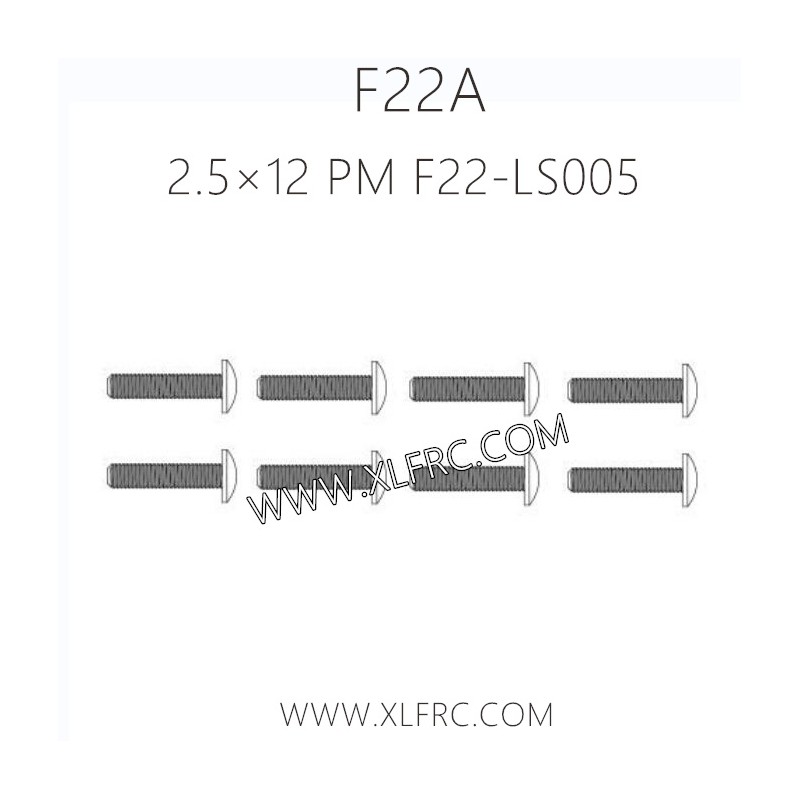 XLF F22A 1/10 RC Truck Parts Screw 2.5×12 PM F22-LS005