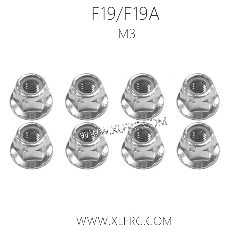XLF F19A F19 Parts M3 Lock Nuts, XLF 1/10 RC Car Parts