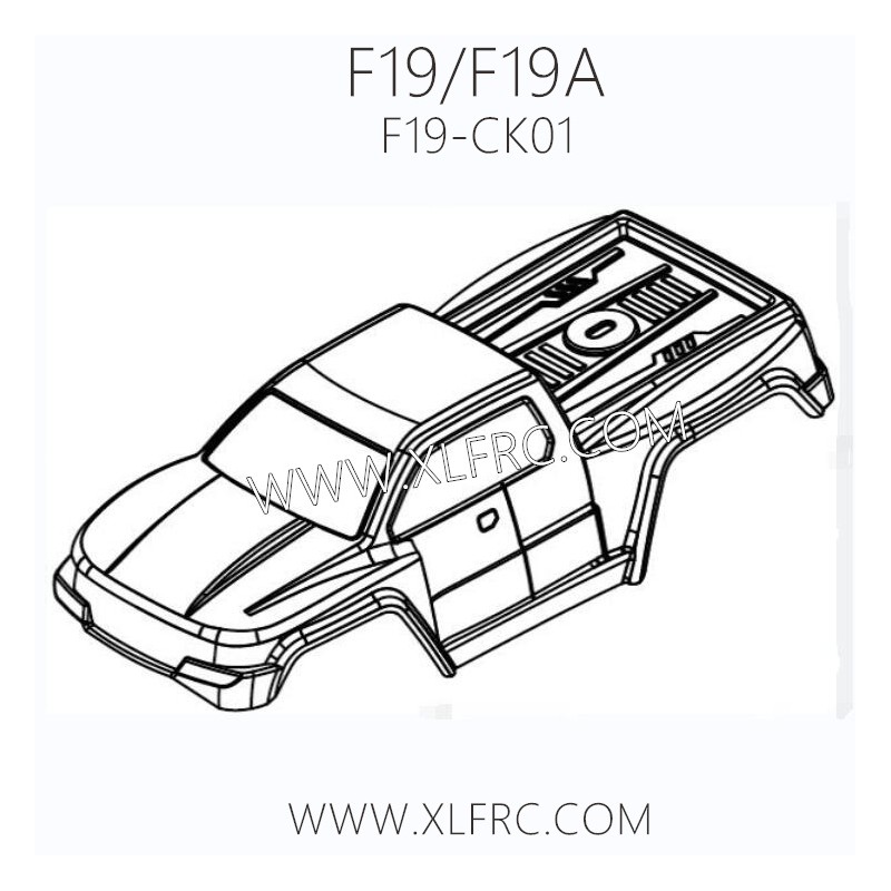 XLF F19A F19 Parts F19-CK01 Car Shell, XLF 1/10 RC Car Parts