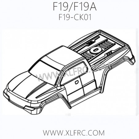 XLF F19A F19 Parts F19-CK01 Car Shell, XLF 1/10 RC Car Parts XLF F19A F19 Parts F19-CK01 Car Shell, XLF 1/10 RC Car Parts