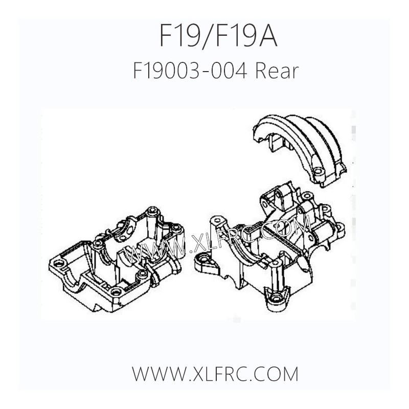 XLF F19A F19 1/10 RC Car Parts F19003-004-005 Rear Bearbox Cover